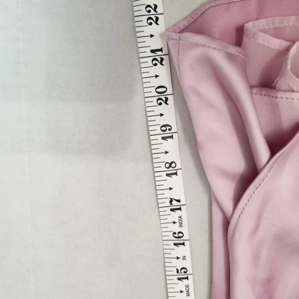 Zara Dress Womens Size Small Light Pink‎ Shirt Satin Collared Wrap Elegant Dress - Picture 6 of 14